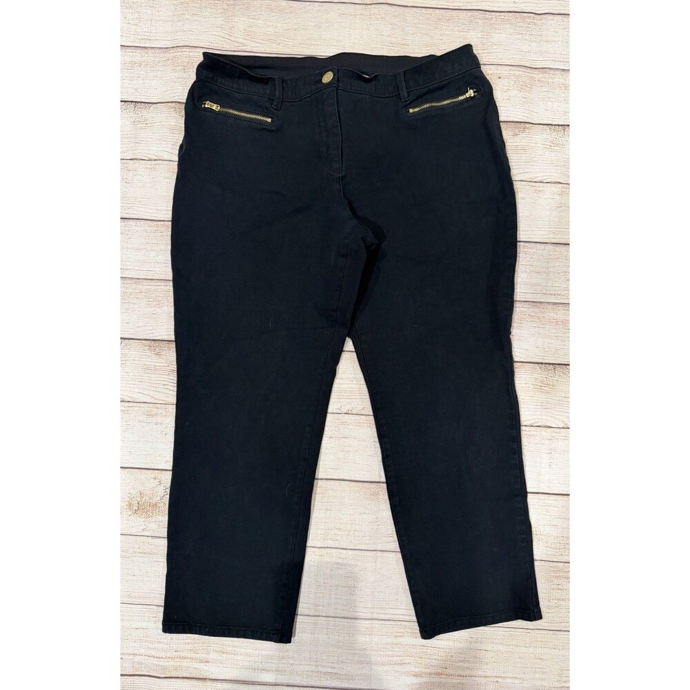 So Slimming by Chico's Slim Ankle Pants Jeans Black stretch Size 2 Ankle Large